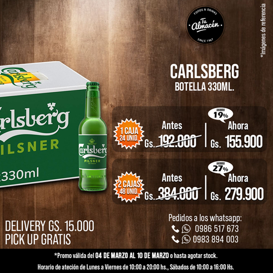 Imagen de PROMO CARLSBERG BOT330ML X 48UDS