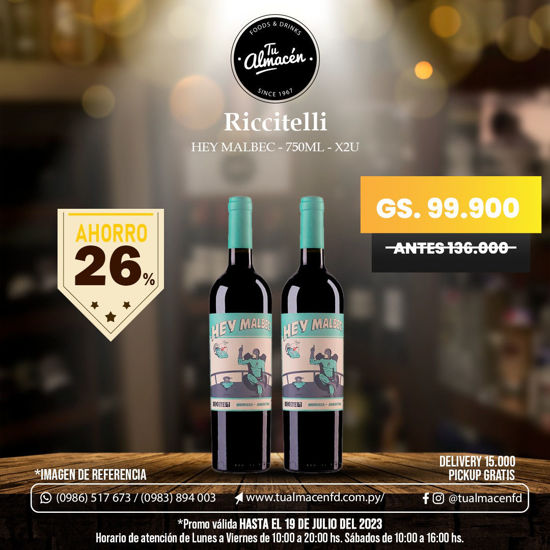 Imagen de PROMO RICCITELLI HEY MALBEC